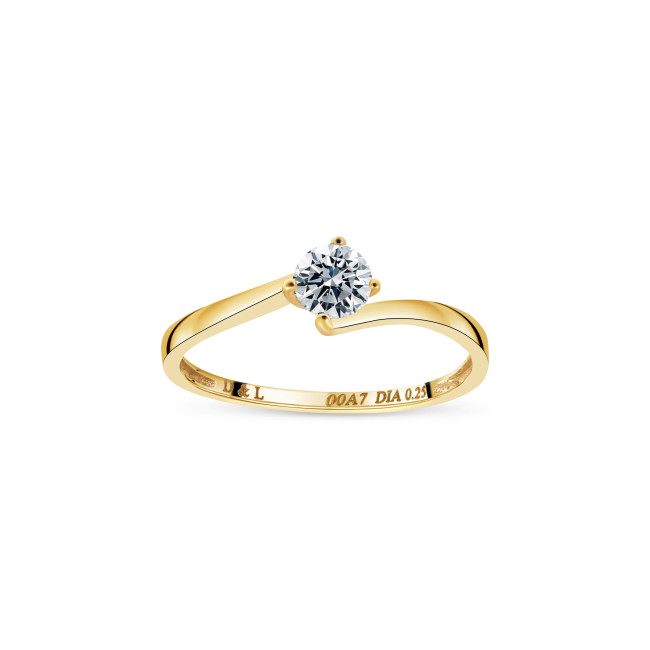 "Bague" solitaire en or 750/ème diamant 0.25 ct