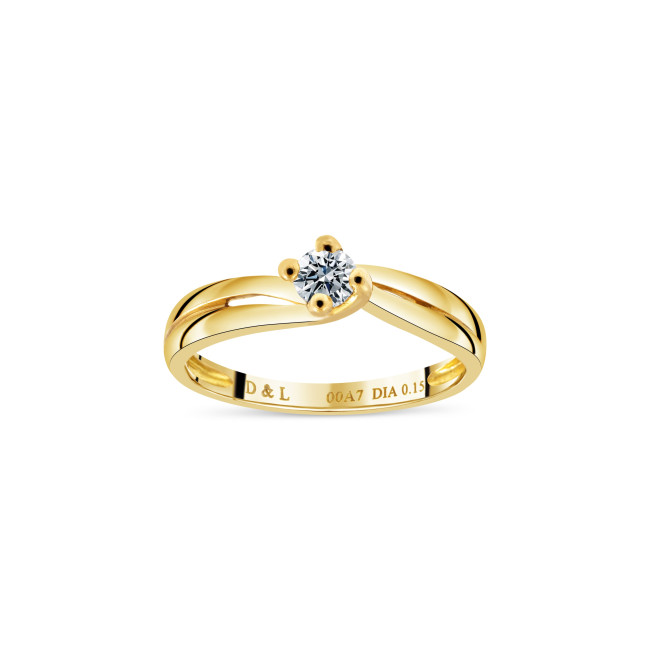 "Solitaire" en or 750/ème diamant 0.15 ct