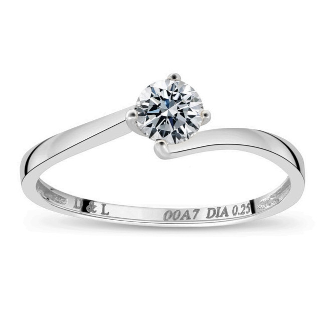 "Solitaire" en or 750/ème diamant 0.25 ct, 4.22g