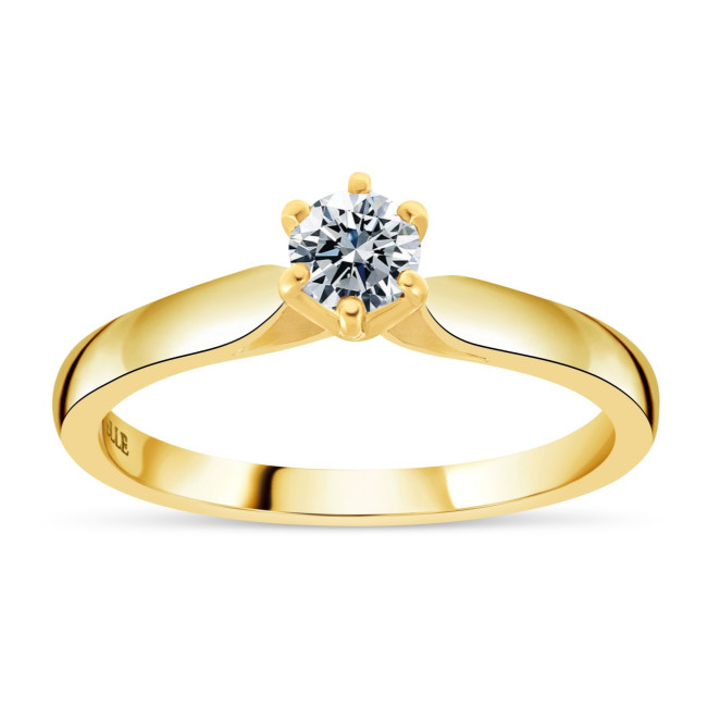 "Solitaire" en or 750/ème diamant 0.25 ct