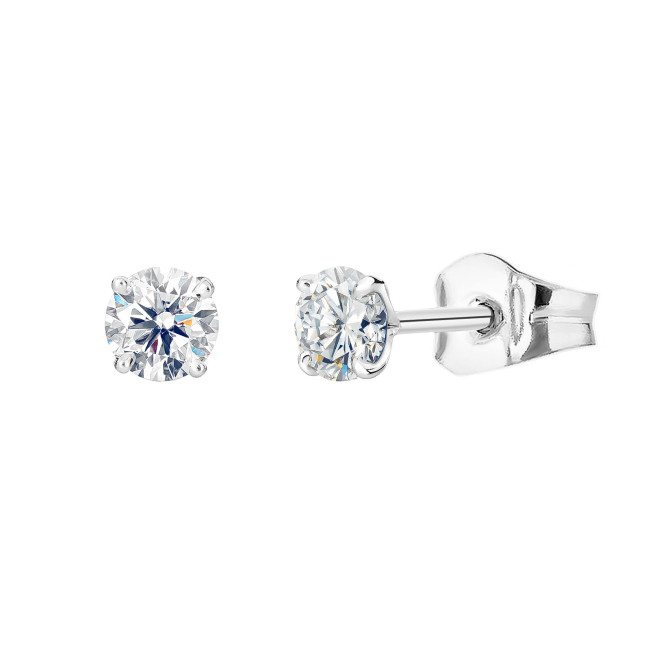 "Puces d'oreilles" en or 750 diamants 0.10 ct