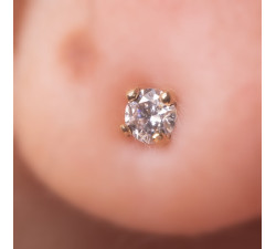 "Puces d'oreilles" en or 750 diamants 0.10 ct environ