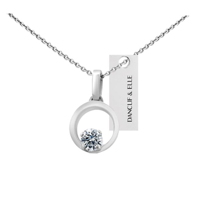 "Collier solitaire" en or 750/ ème diamant 0.45 ct, 5.5g