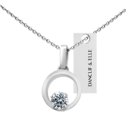 "Collier solitaire" en or 750/ ème diamant 0.45 ct, 5.5g
