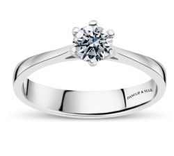 "Bague" solitaire en or 750 diamant 0.50 ct environ