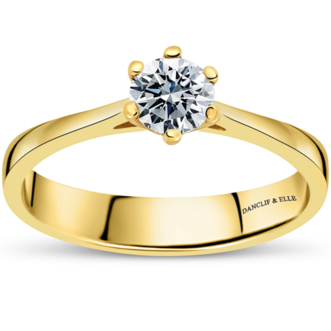 "Bague" solitaire en or 750/ème diamant 0.30 ct