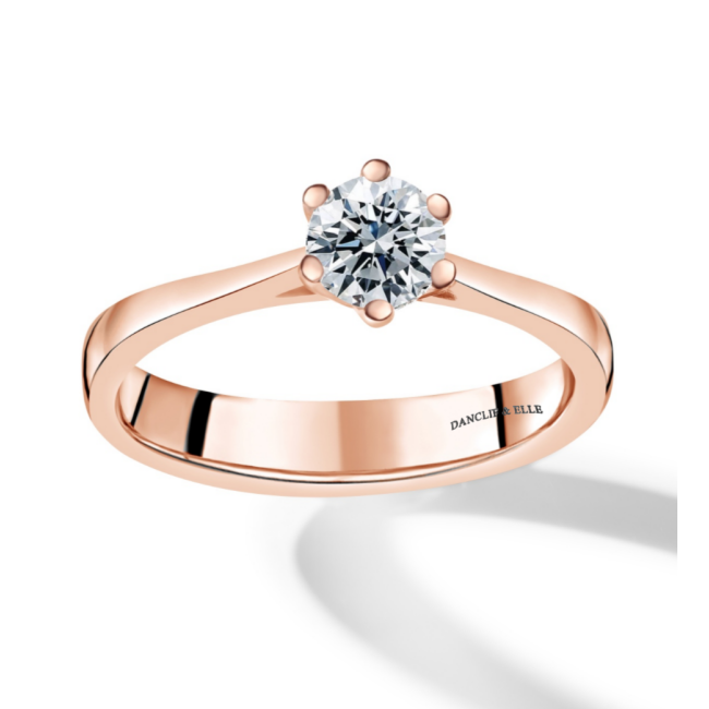 "Solitaire" en or 750 diamant 0.25 ct