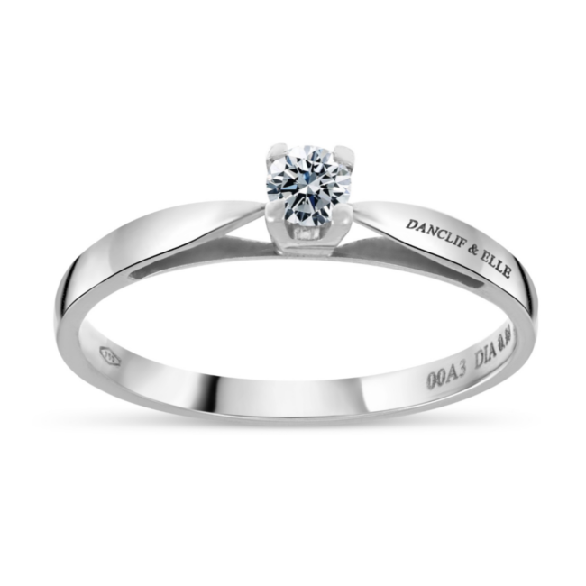 "Solitaire" en or 750/ème diamant 0.10 CT