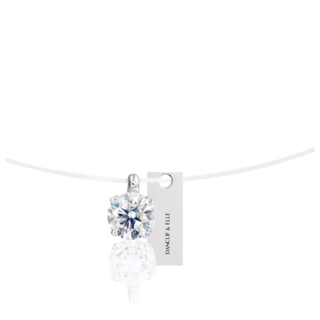"Collier nylon or 750 et diamant 0.25 ct