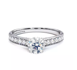 "Bague solitaire accompagné" or 750 diamants