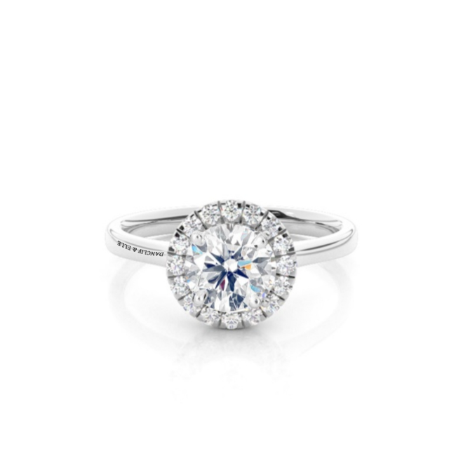 "Solitaire accompagné" en or 750 et diamants 0.25 carat