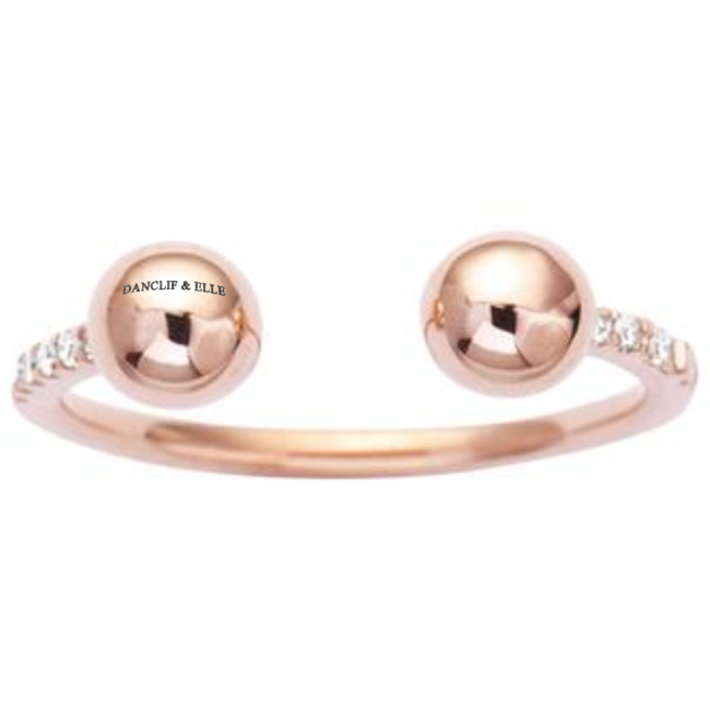 "Bague" or 750 ème rose, diamant 0.15 ct
