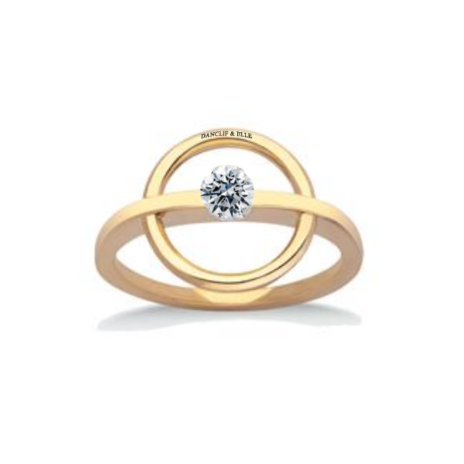 "Bague en or 750 ème, dia 0.15 ct