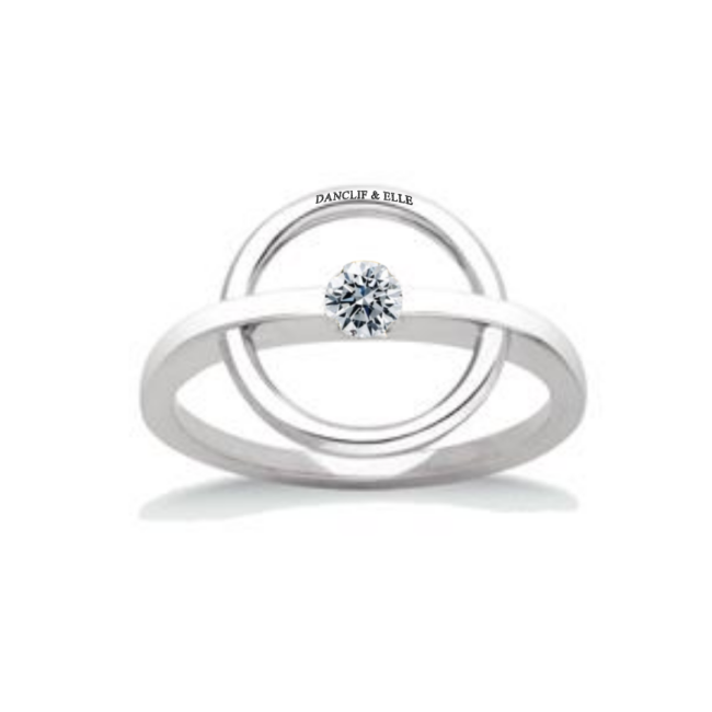 "Bague en or 750 ème blanc, dia 0.15 ct