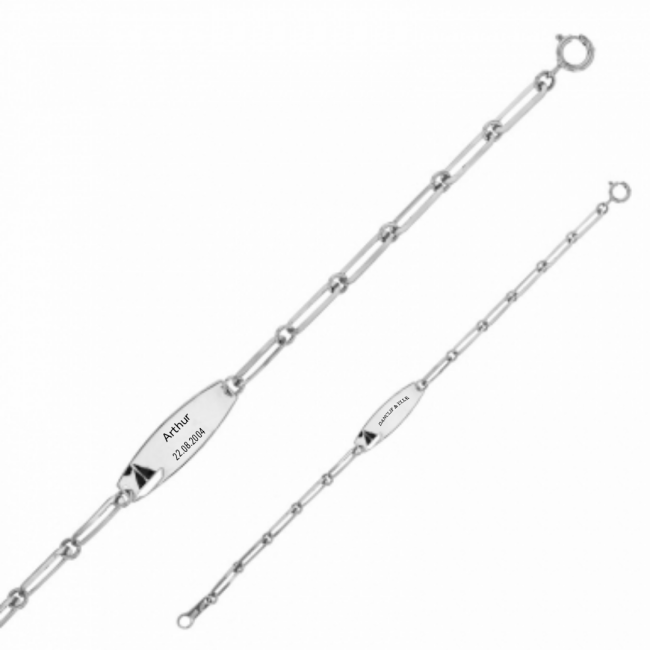 "Bracelet de baptême" or 750/ème blanc