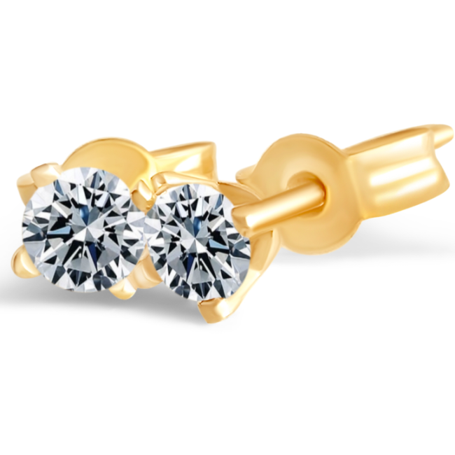 Boucles d'oreilles en or 750 carats et diamants 0.10 carats total